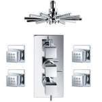 TCS093 Trend Triple Concealed Valve With Handwheels, 4 Body Jets & Star Head