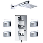 TCS094 Trend Triple Concealed Valve With Handwheels, 4 Body Jets & Square Head