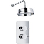 TCS100 Trend Dual Control Concealed Valve With Round Handwheels & 8" Fixed Head