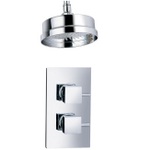 TCS105 Trend Dual Control Concealed Valve With Square Handwheels & 5" Fixed Head