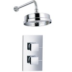 TCS106 Trend Dual Control Concealed Valve With Square Handwheels & 8" Fixed Head