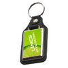 MD-40 Faux Leather Wide Oblong Metal Medallion Insert Printed Keyrings