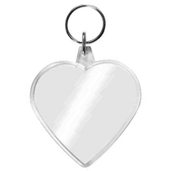 Blank Heart Shaped Acrylic Insert Keyring