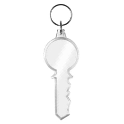 Blank Key Shaped Acrylic Insert Keyring