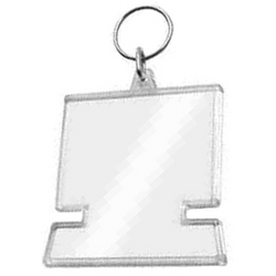 Blank PC Shaped Acrylic Insert Keyring