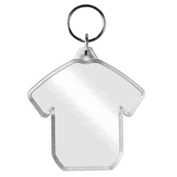 Blank T-Shirt Shaped Acrylic Insert Keyring