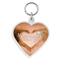 Heart Shaped Acrylic Printed Promotional Keyrings