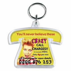 Telephone Shaped Acrylic Printed Promotional Keyrings