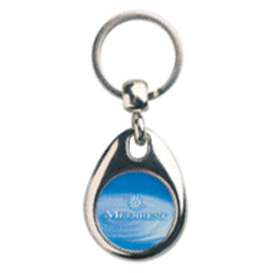 MH-25D Metal Pear Insert Printed Keyrings