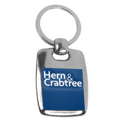 MK-25D Metal Compact Square Insert Printed Keyrings