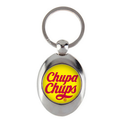 MZ-25D Metal Oval Insert Printed Keyrings