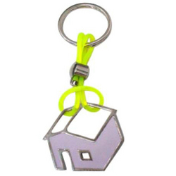 The Neon Wire Metal House Shaped Keyring