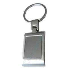 The Los Angeles Layered Rectangle Metal Keyring
