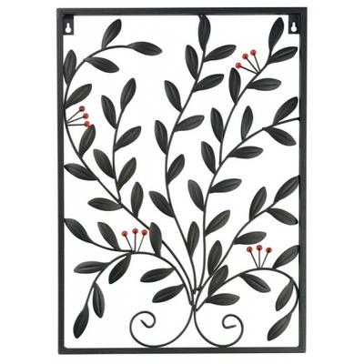 Berry Leaf Frame Outdoor Garden Wall Art 55cm x 40cm