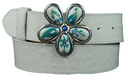 ceramic daisy belt buckle turq/blue