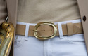 solid brass oval belt buckle