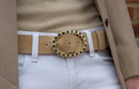 gold topaz oval diamante belt buckle
