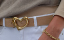 solid brass heart belt buckle