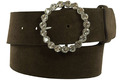 2" round diamante belt buckle