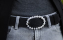 white oval diamante belt buckle