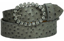 white oval diamante belt buckle