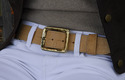 gold square belt buckle