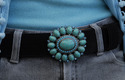 turquoise stone flower belt buckle