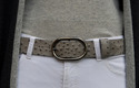 black oval belt buckle