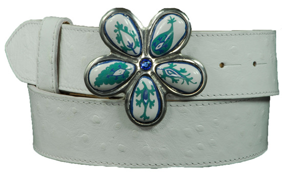Blue Keshte daisy belt buckle