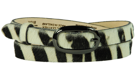 zebra skinny belt