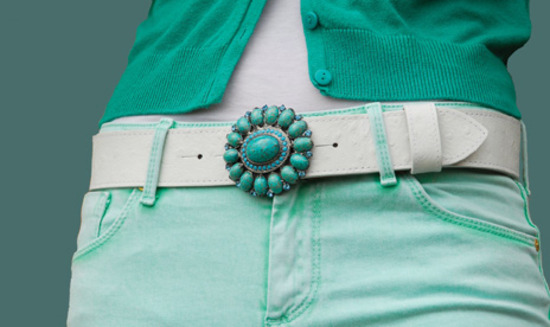 turquoise stone flower belt buckle