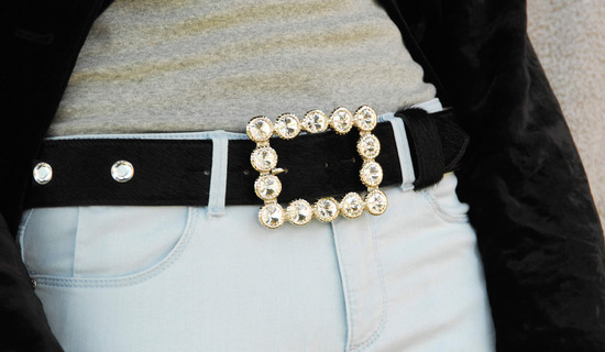 rectangular diamante buckle