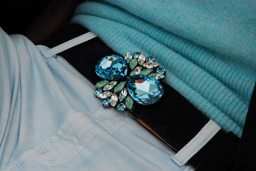 Turquoise Swarovski crystal buckle