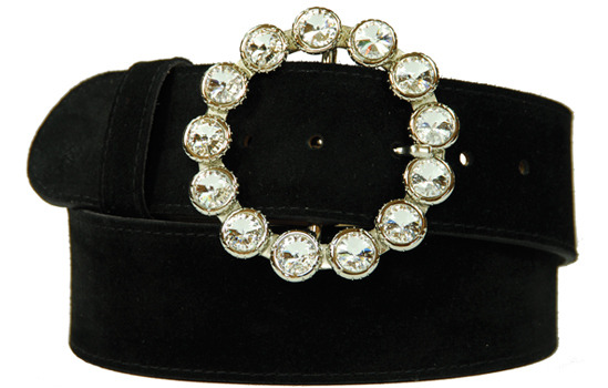 2" round diamante belt buckle