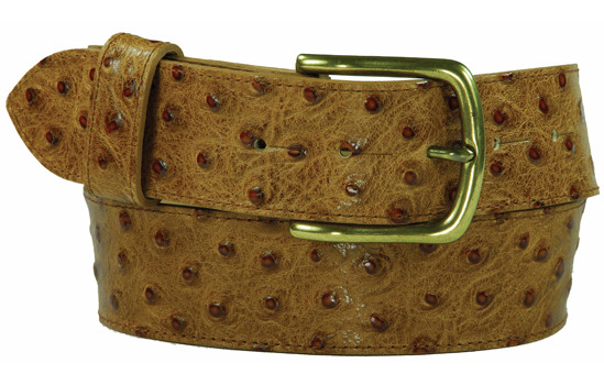 Tan ostrich belt