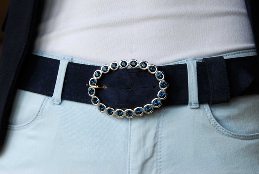 Montana blue oval diamante buckle