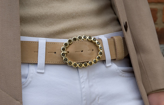 gold topaz oval diamante belt buckle