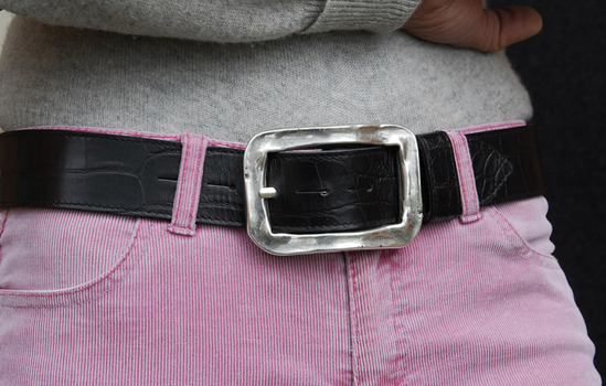 silver rectangle belt buckle