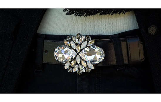 white swarovski crystal belt buckle