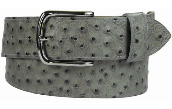 grey ostrich belt