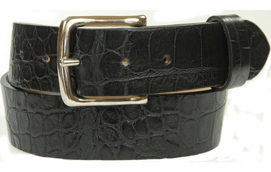 black croc print belt