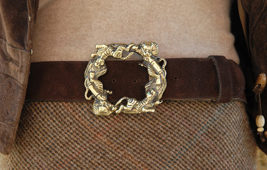 50m brown suede belt