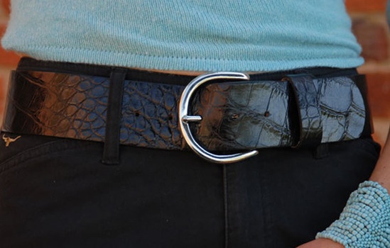 50m black croc belt