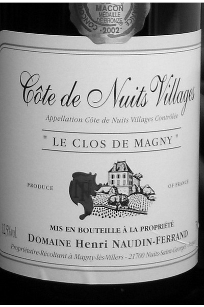 Cotes de Nuits Villages Vieilles Vignes Domaine Naudin 2004