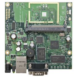(RB411AH) MikroTik Routerboard 411AH 680MHz CPU 64MB RAM 1 LAN 1 MiniPCI L4 PoE 28V Max