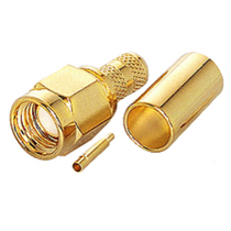 SMA male connector for RG58 or HDF195 - connector only - no fitting