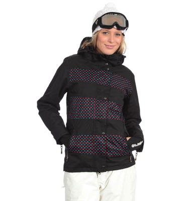 Light Mia Ladies Snowboarding Jacket (BLACK/POLKA)