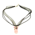 Pink Stone Bead & Pearl Pendant