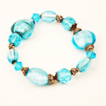 Aqua Blue Bead Bracelet B07