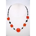Red Glass Bead Necklace N108